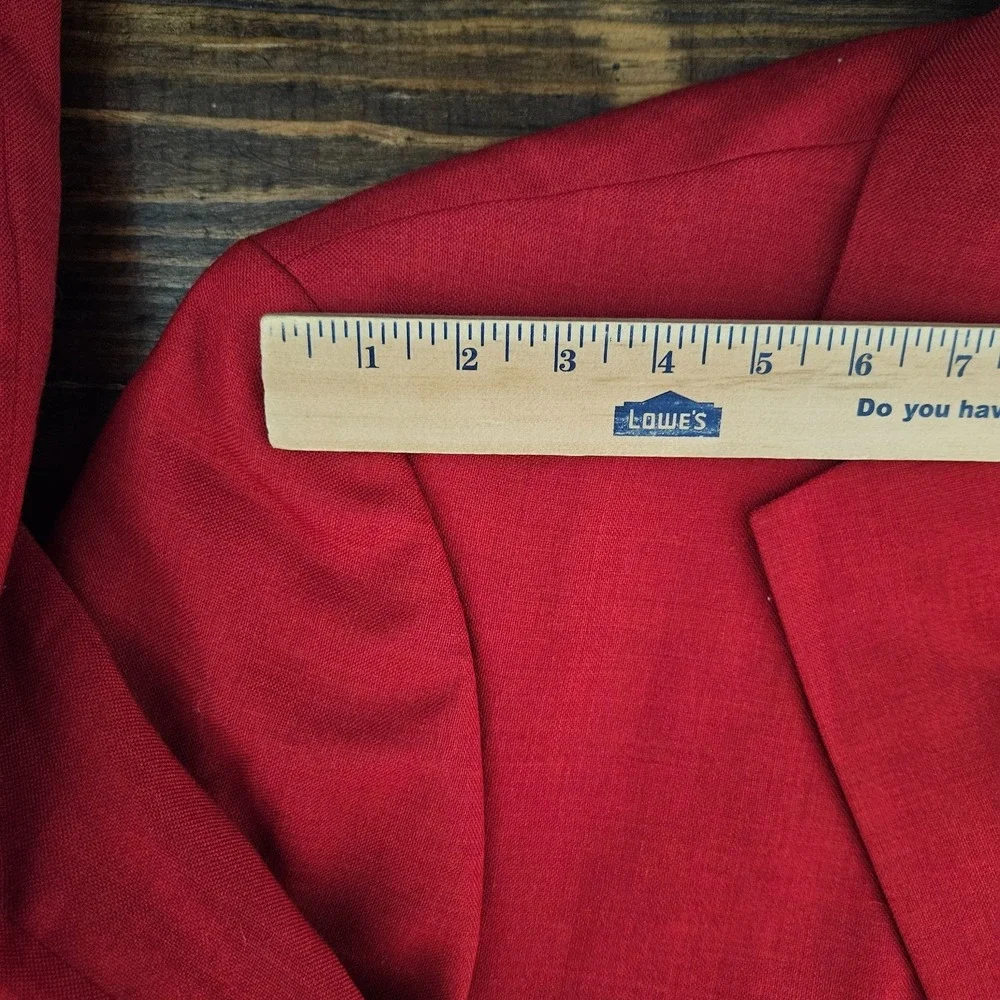 Stafford Essentials Men's Sport Coat Blazer Solid Red Wool Polyester Size 52L